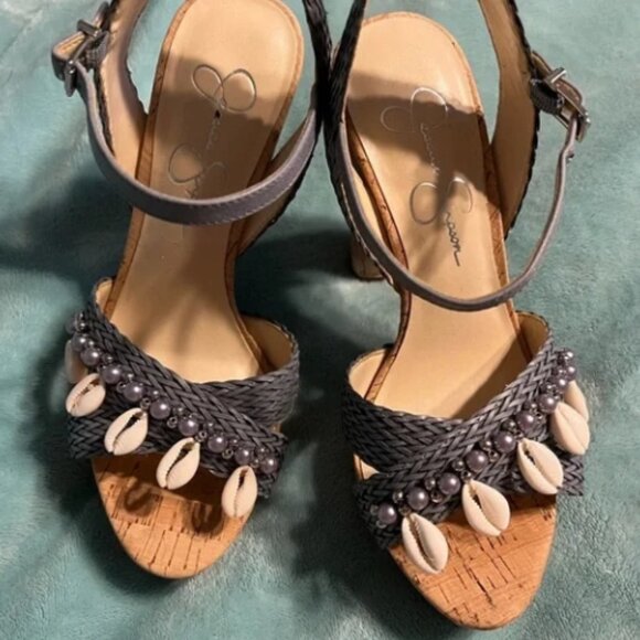 Jessica Simpson Ivriele Shell Cork Platform Sandals - Picture 2 of 4